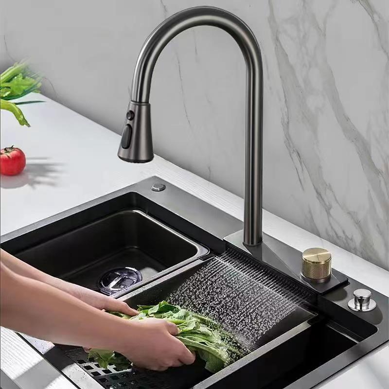 3 Way Kitchen Stainless Steel Square Clean Drinking Water Faucet