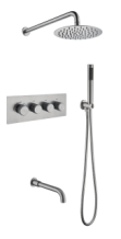 Minimalist Family Bathroom Concealed Stainless Steel Bath Set