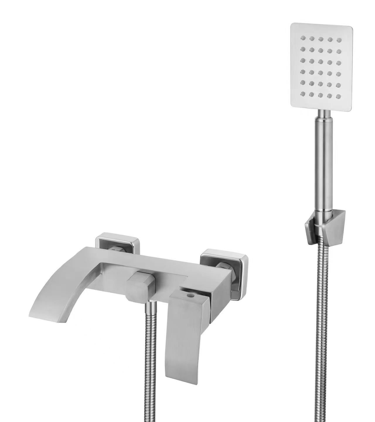 Wall Mount Bathtub Faucet Thermostat Bathroom Shower Faucet With Handheld Shower