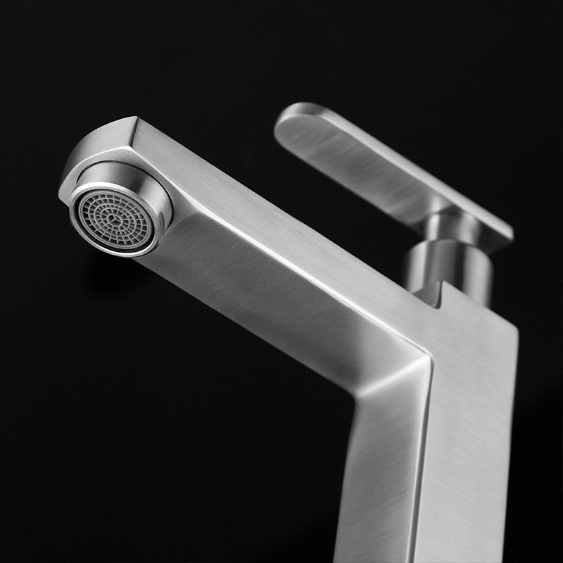 Wash Basin Faucet Spot-Resist Square Single Cold Basin Mixer