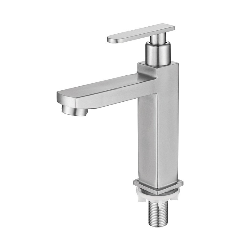 Wash Basin Faucet Spot-Resist Square Single Cold Basin Mixer