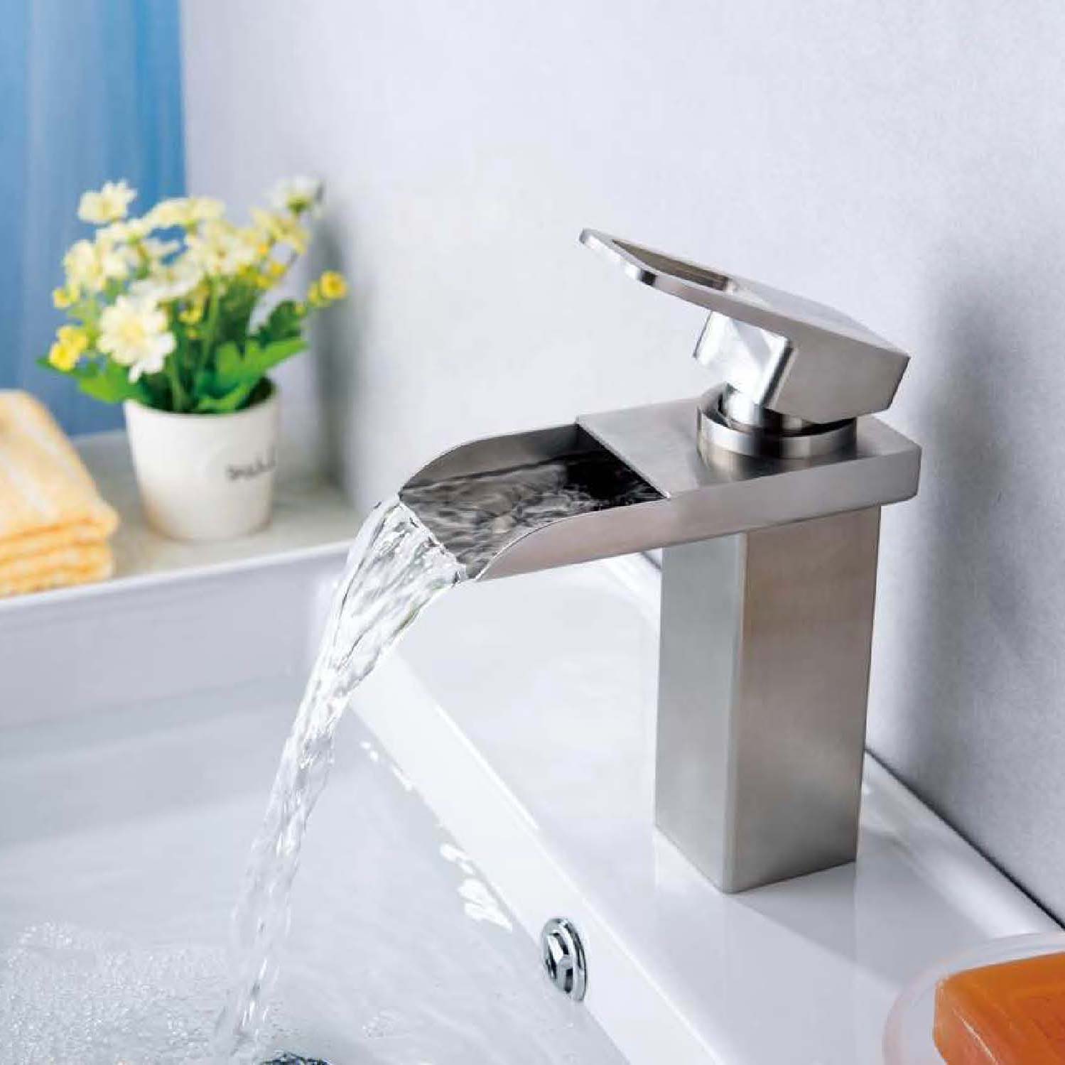 Waterfall Bathroom Sink Mixer Taps