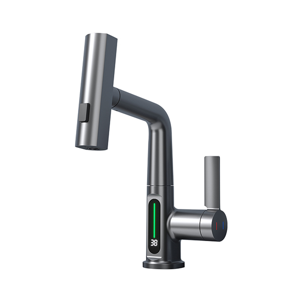 Pull Out Rotating Lifting Faucet Intelligent Digital Display