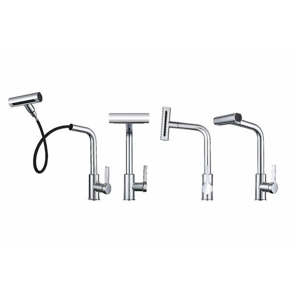 Brushed Nickel Pull Kitchen Tap Faucet