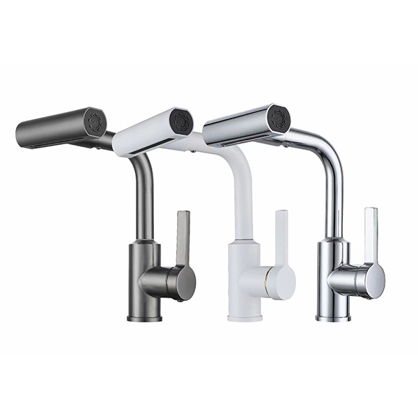 Brushed Nickel Pull Kitchen Tap Faucet