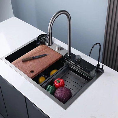 Led Ambient Lighting Kitchen Sink With Digital Display