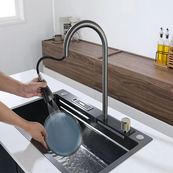 Undercounter Digital Waterfall Kitchen Sink