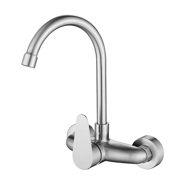 Rotatable Wall Mounted Stainless Steel Kitchen Faucet