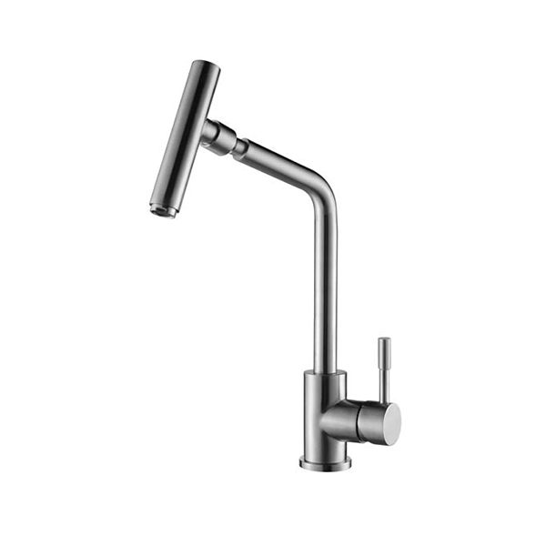 Widespread Hot Cold Rotating Brushed Kitchen Faucet