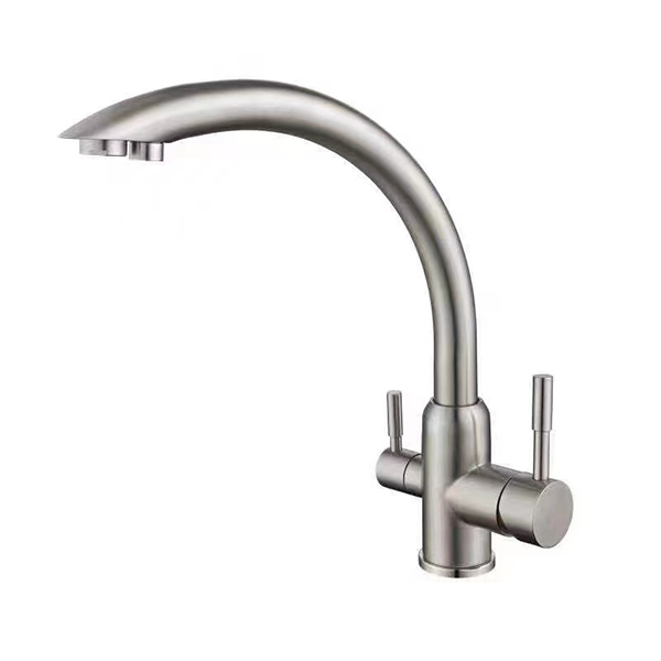 3 Way Stainless Steel Brushed Water Filter Kitchen Faucet