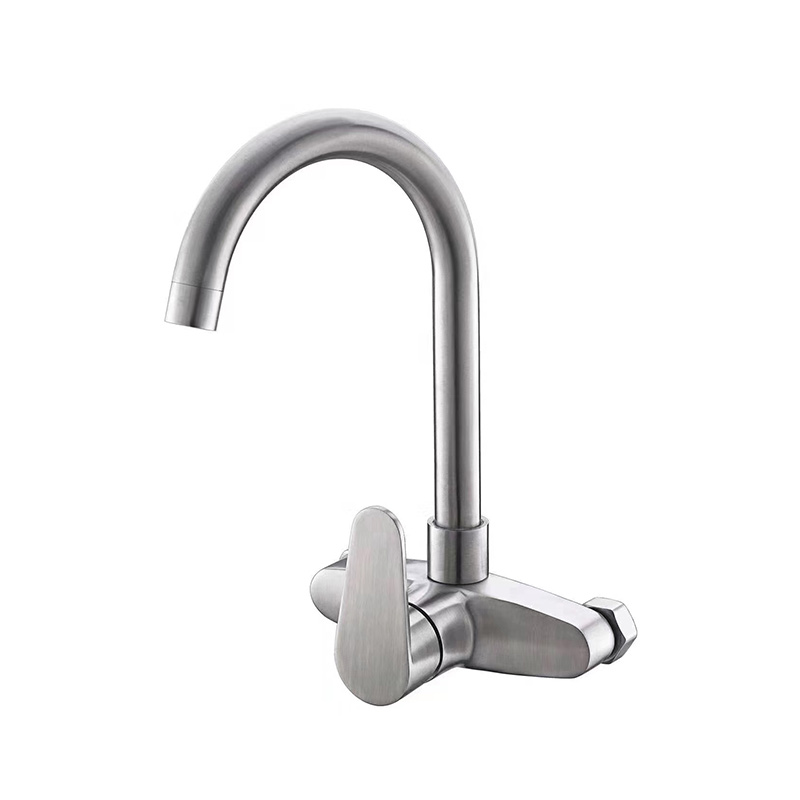 China Factory Price Brass Kitchen Faucet Single Handle Cold Water Brushed Nickel Sink Faucet for Kitchen