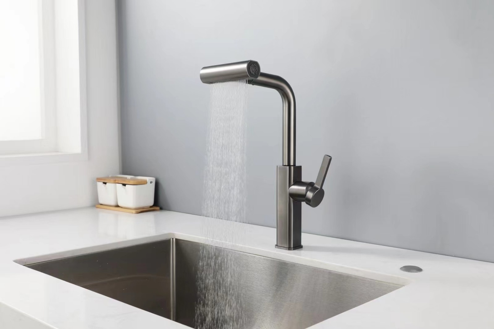 New Design Hot And Cold Water Tap Pull Down Sink Mixer Kitchen Waterfall Faucet