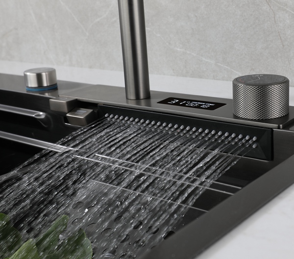 Flying Rain Waterfall Kitchen Sink Integrated Multi-Functional 304 Stainless Stee